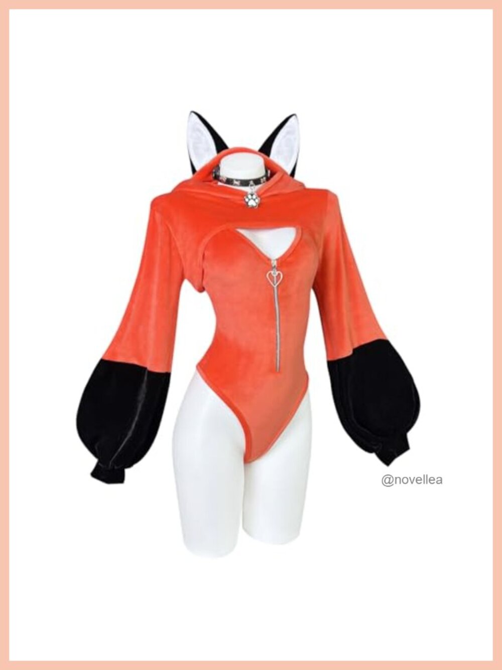 Fox Cosplay Bodysuit Sexy Maid Anime Costume with Ears & Tights